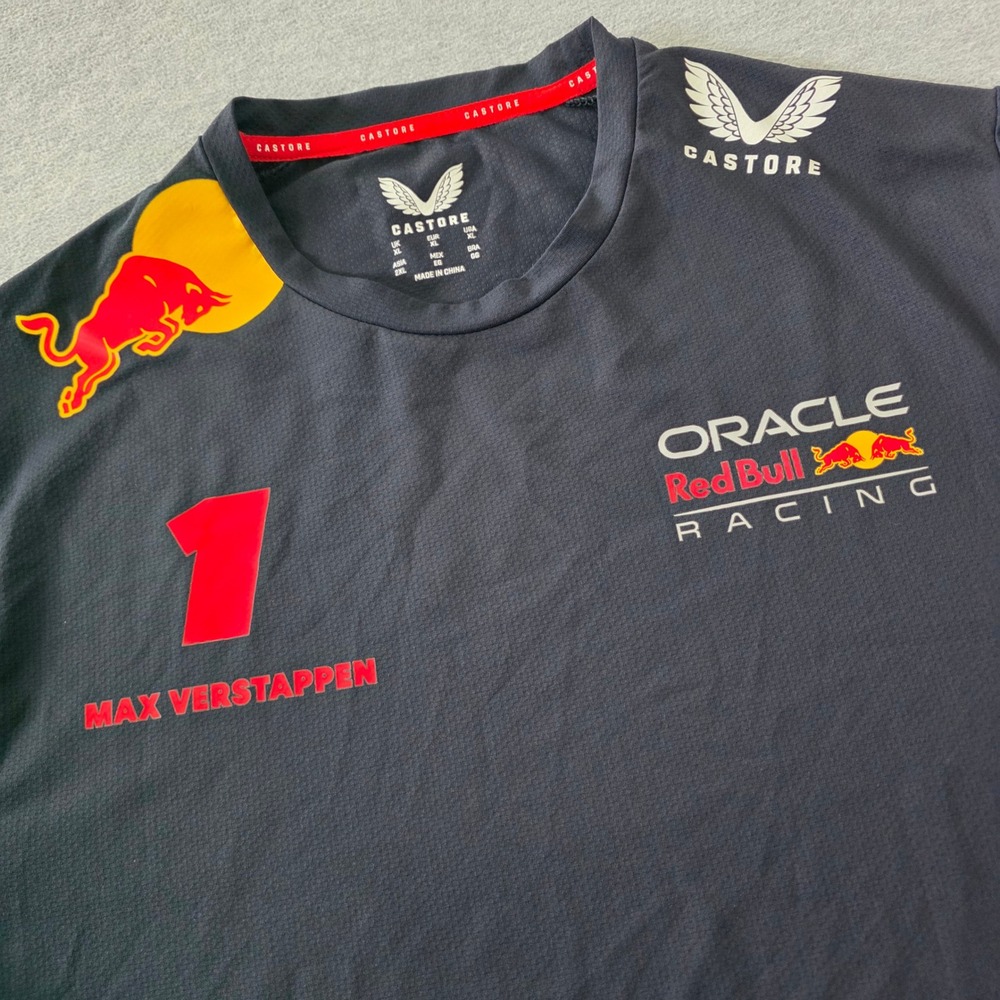 Castore Oracle Red Bull Racing Max Verstappen #1 Navy Blue T-Shirt Mens XL